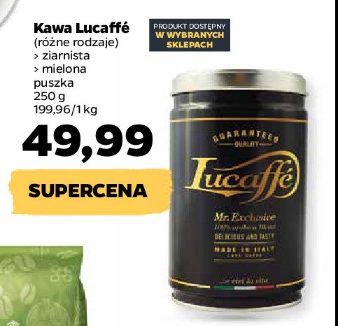 Kawa mielona w puszce exlusive LUCAFFE promocja