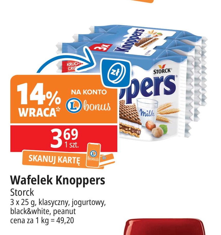 Wafelek black & white Knoppers promocja w Leclerc