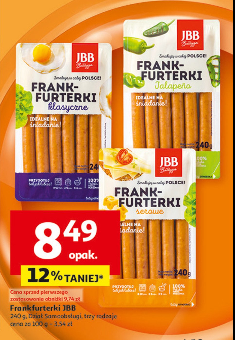 Frankfurterki serowe Jbb bałdyga promocja w Auchan