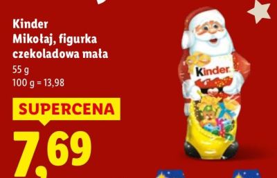 Mikołaj, figurka czekoladowa mała Kinder promocja