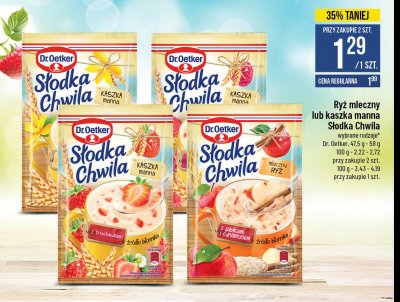 Kaszka manna z kawałkami truskawek Dr. oetker słodka chwila promocja