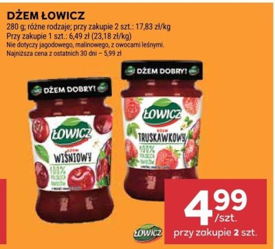 Dżem różne rodzaje promocja w Stokrotka