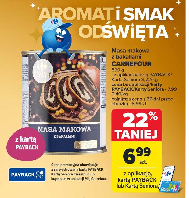 Masa makowa z bakaliami Carrefour extra promocja w Carrefour Market