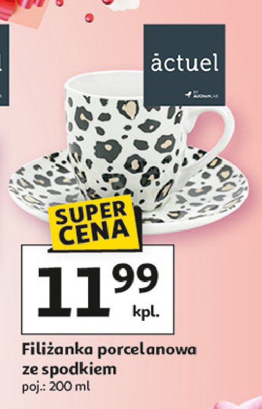 Filiżanka porcelanowa ze spodkiem 200 ml Actuel promocja w Auchan