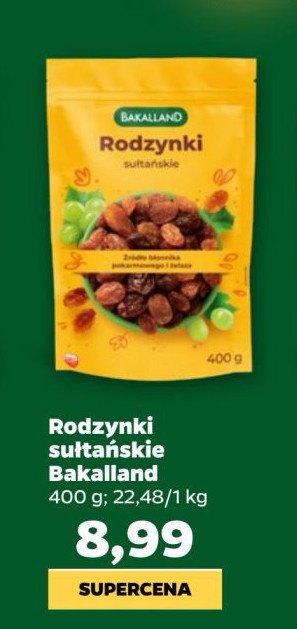 Rodzynki sułtańskie Bakalland promocja w Netto