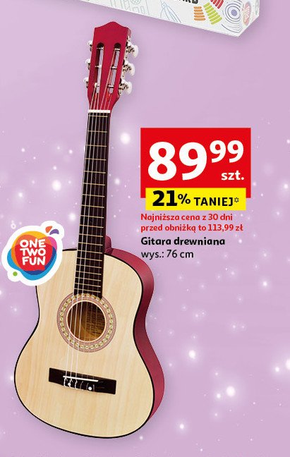 Gitara drewniana One two fun promocja w Auchan