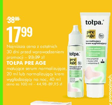 Serum matujące normalizujące do twarzy Tołpa pre age promocja