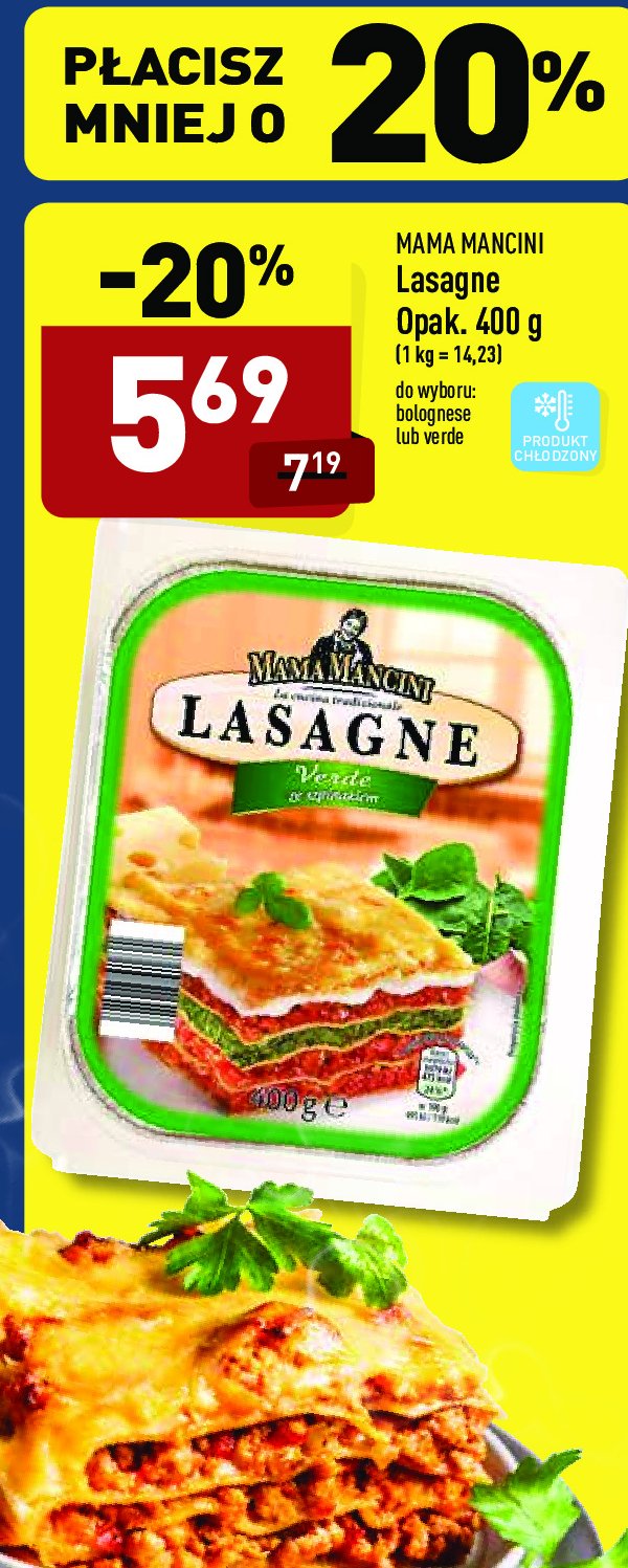 Lasagne verde Mama mancini promocja