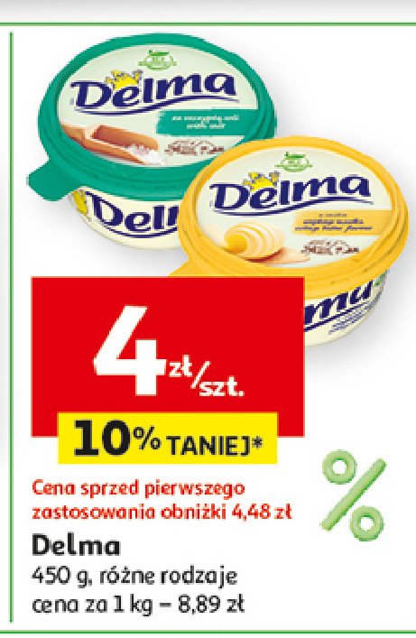 Margaryna do smarowania z masłem i szczyptą soli Delma extra z masłem i szczyptą soli promocja w Auchan