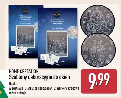 Szablony dekoracyjne do okien HOME CRETATION promocja w Aldi