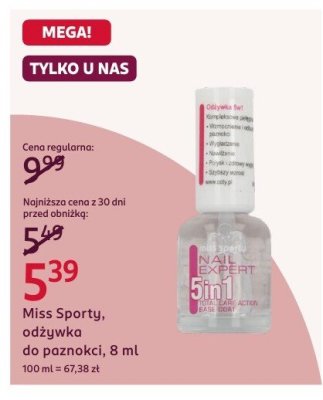 Odżywka do paznokci Miss Sporty, 8 ml promocja w Rossmann