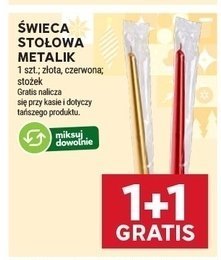 Świeca stołowa metalik różne kolory promocja w Stokrotka