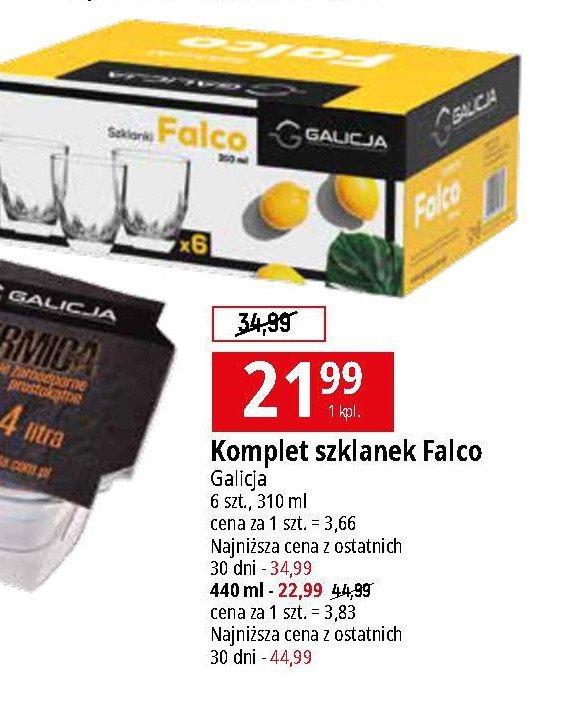 Szklanki falco 310 cm Galicja promocja