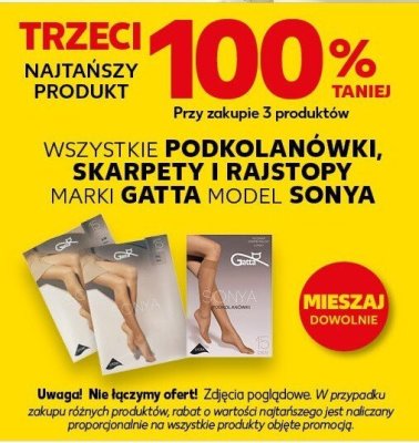 Wszystkie podkolanówki, skarpety i rajstopy marki Gatta model Sonya TRZECIE -100% promocja w Kaufland