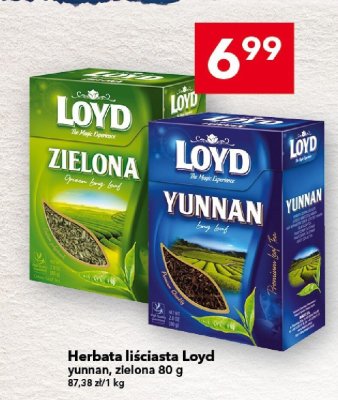 Herbata liściasta Loyd yunnan, zielona 80 g promocja w LEWIATAN