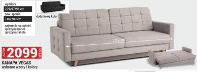 Kanapa Vegas wybrane wzory i kolory promocja w Merkury Market