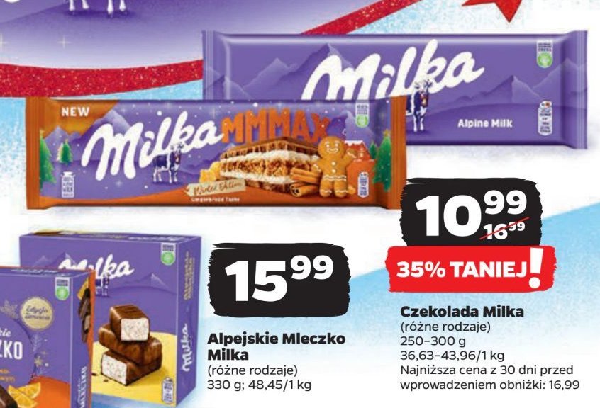 Czekolada gingerbread Milka mmmax promocja w Netto