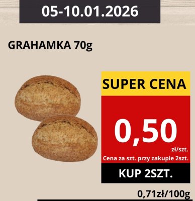 Bułka grahamka 70g promocja w Supeco