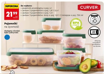 Pojemniki na żywność CURVER promocja w Biedronka