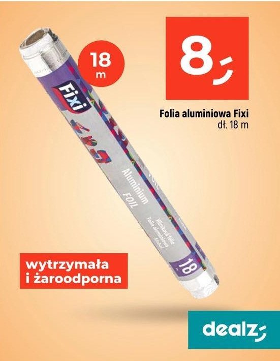 Folia aluminiowa 18 m Fixi promocja w Dealz