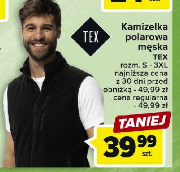 Kamizelka polarowa rozm. s-3xl Tex promocja