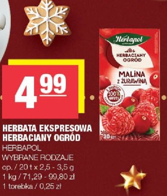 Herbata ekspresowa Herbaciany Ogród Herbapol wybrane rodzaje promocja w SPAR