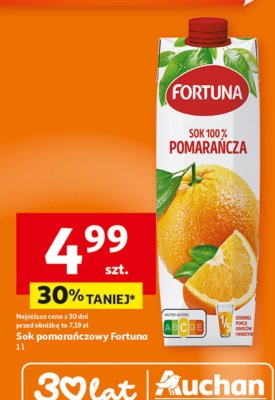 Sok pomarańczowy 1 l Fortuna promocja w Auchan