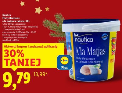 Filety śledziowe à la matias w zalewie Nautica XXL 1,2 kg promocja w Lidl