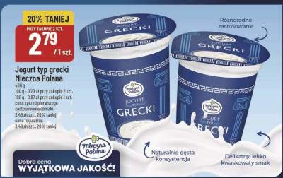 Jogurt typ grecki Mleczna Polana promocja w POLOmarket