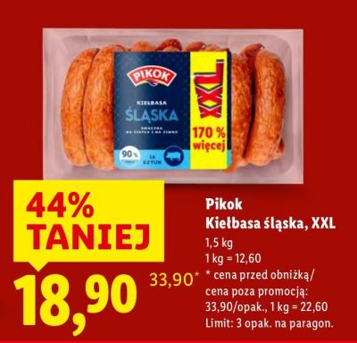 Kiełbasa śląska XXL Pikok promocja w Lidl