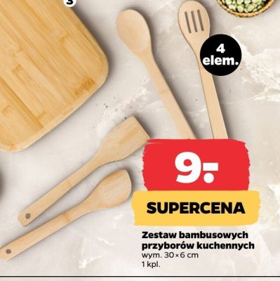 Zestaw bambusowych przyborów kuchennych promocja w Netto