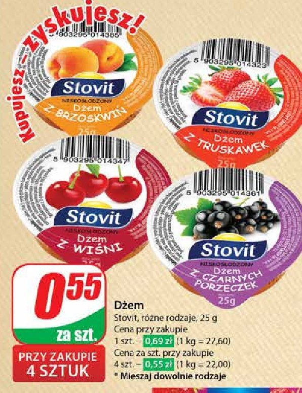 Dżem z czarnych porzeczek Stovit promocja