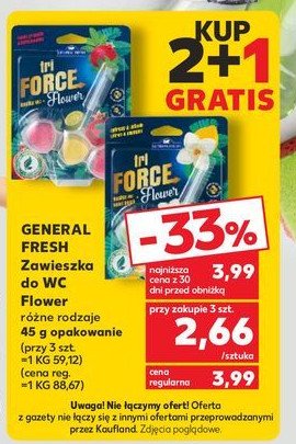 Zawieszka do wc owoc granatu & bergamotka General fresh tri-force flower promocja