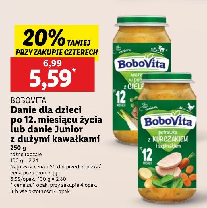 Potrawka z kurczakiem i szpinakiem Bobovita promocja