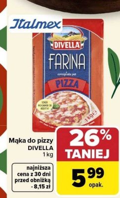 Mąka do pizzy 1 kg Divella promocja w Carrefour