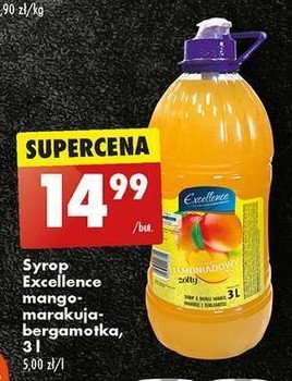 Syrop lemoniadowy mango-marakuja-bergamotka Excellence promocja