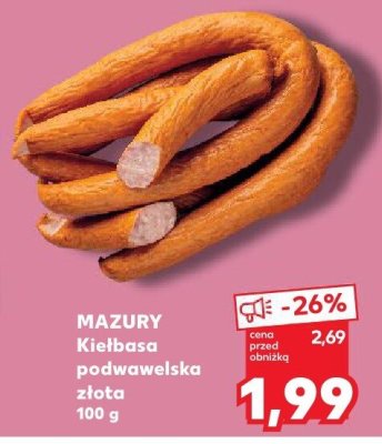 Kiełbasa podwawelska złota Mazury promocja w Kaufland
