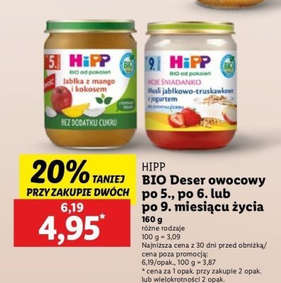 Deser jabłka z mango i kokosem Hipp promocja