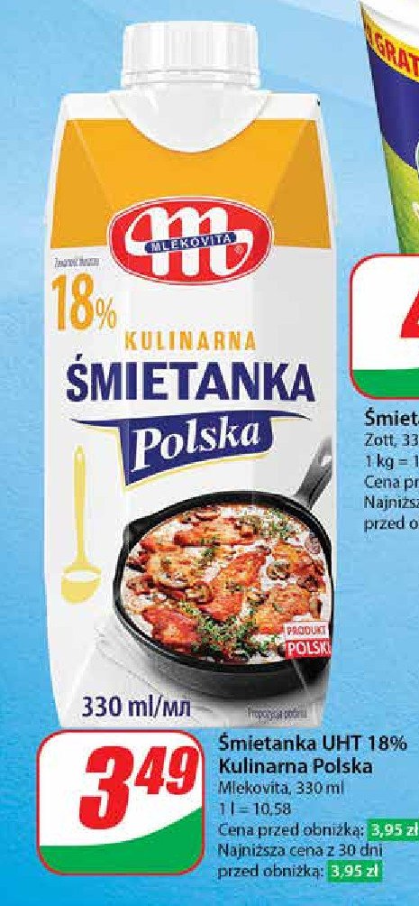 Śmietanka wypasiona 18% kulinarna Mlekovita promocja