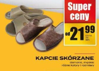 Kapcie skórzane różne kolory i rozmiary promocja w Supeco