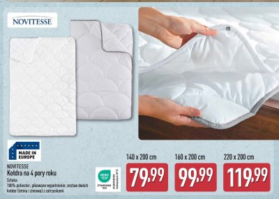 Kołdra na 4 pory roku NOVITESSE 160 x 200 cm promocja w Aldi