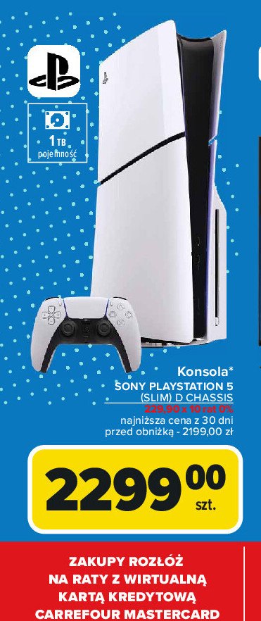 Konsola ps5 slim + pad Sony playstation 5 promocja w Carrefour