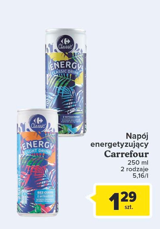 Napój energetyzujący power light Carrefour promocja