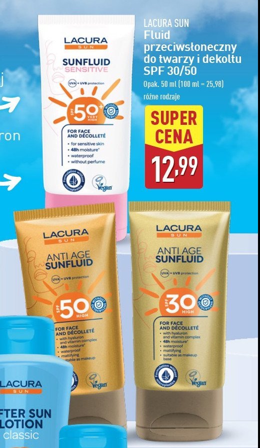 Krem do twarzy spf 30 Lacura sun promocja w Aldi