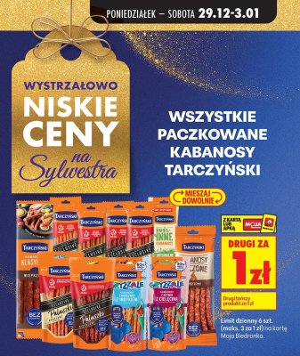 Kabanosy paczkowane Tarczyński promocja w Biedronka