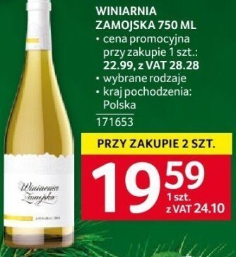 Wino Winiarnia Zamojska 750 ml promocja w Selgros