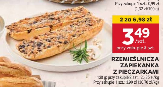 Zapiekanka rzemieślnicza z pieczarkami promocja