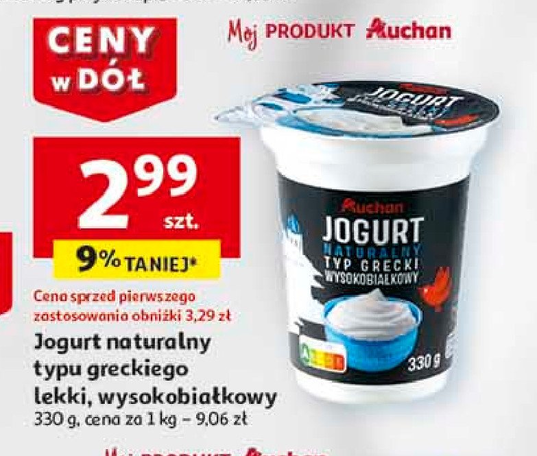 Jogurt naturalny typu greckiego Auchan promocja