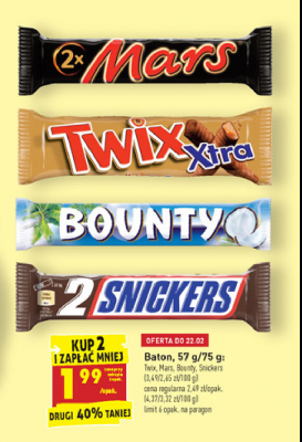 Baton Snickers 2 pack promocja