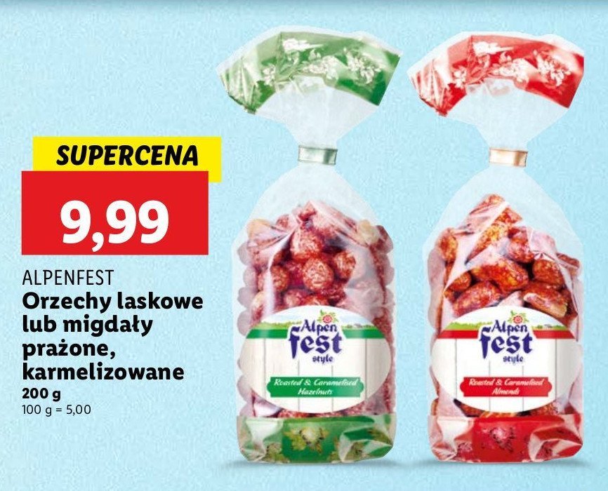 Orzechy laskowe karmelizowane Alpen fest promocja